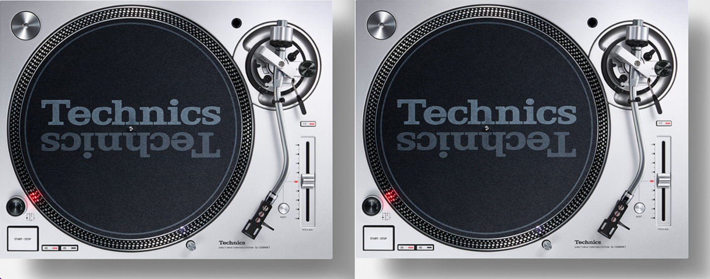 Technics SL-1200MK7-S Silver 2 Units Pair Direct Drive DJ Turntable NEW