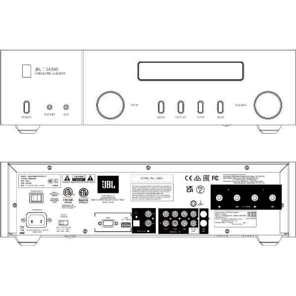 JBL SA550 Classic Integrated Amplifier Walnut Silver JBLSA550JN AC100V NEW