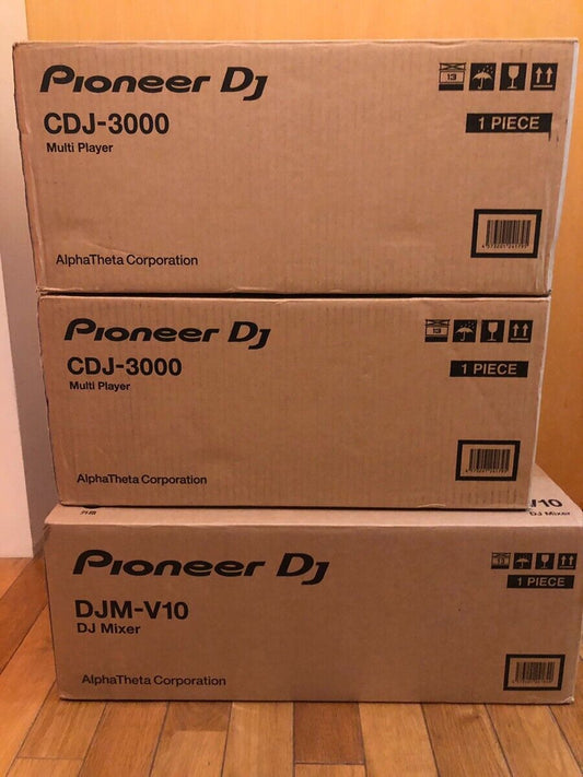 Pioneer DJ CDJ-3000 2 Pair + DJM-V10 DJ Controller Turntable Mixer Set 100V NEW