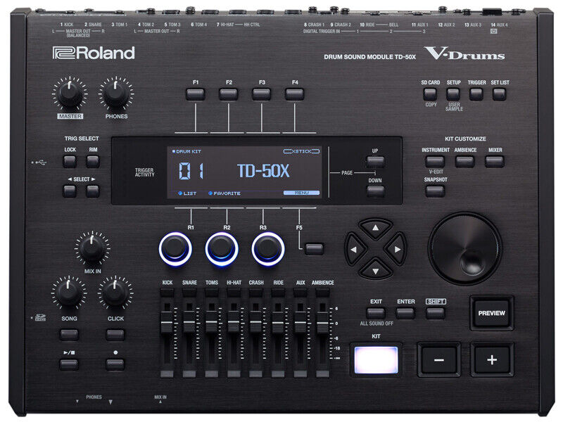 Fast Shipping Roland TD-50X Drum Sound Module V-Drums Pure Acoustic Am ...