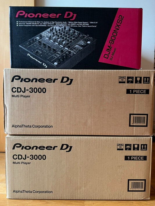 Fast Shipping Pioneer DJ CDJ-3000 2 Pair + DJM-900NXS2 DJ Controller Mixer 100V